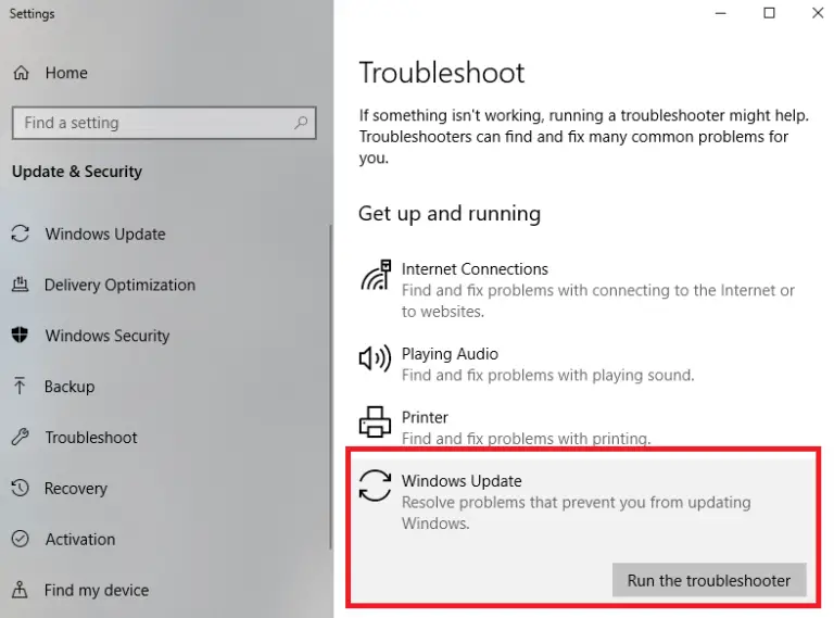 troubleshooter