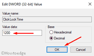 включить и отключить ClickLock мыши в Windows 10