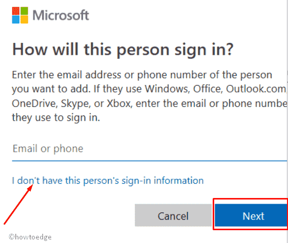Новая учетная запись пользователя Microsoft