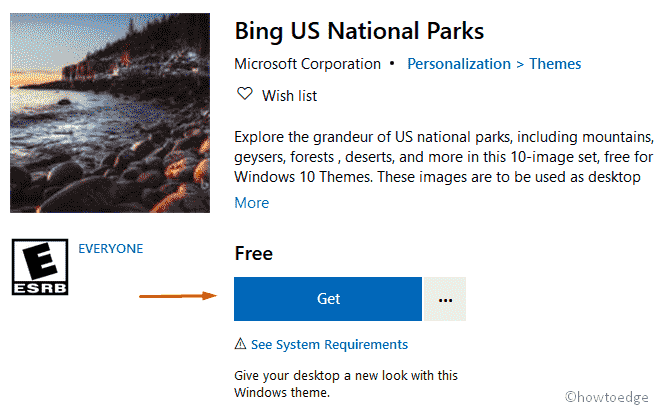 Bing US National parks