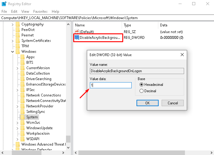 disable Acrylic effect