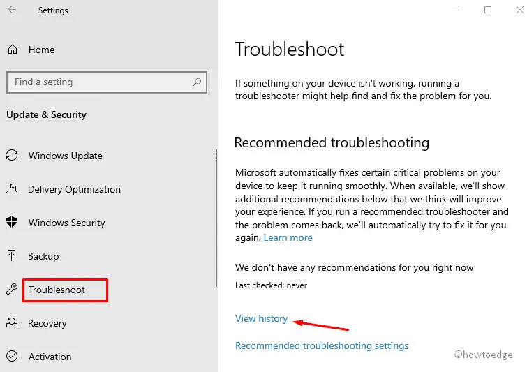 Рекомендуемое устранение неполадок в Windows 10