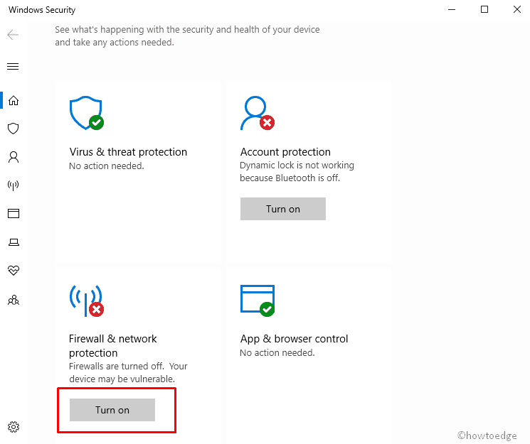 Turn On Windows Security