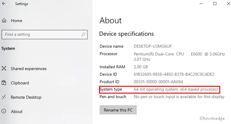 Технические характеристики устройства