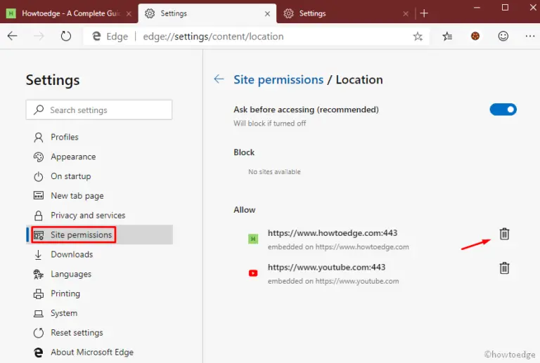 How to block websites from tracking location on Microsoft Edge