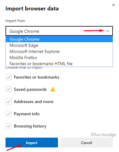 How to import browsing data from other browsers to Chromium Edge Dev