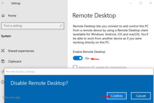 Disable Remote Desktop