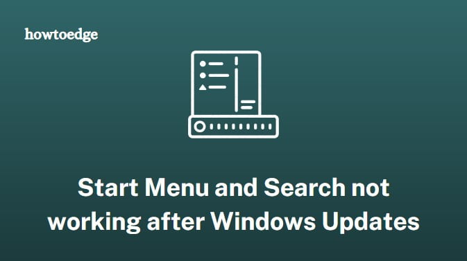 Fix Start Menu and Search not working