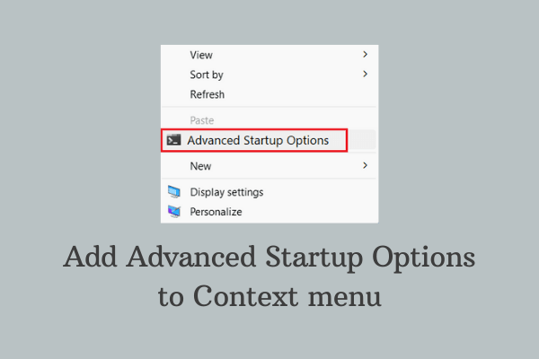 Add Advanced Startup Options to Context menu