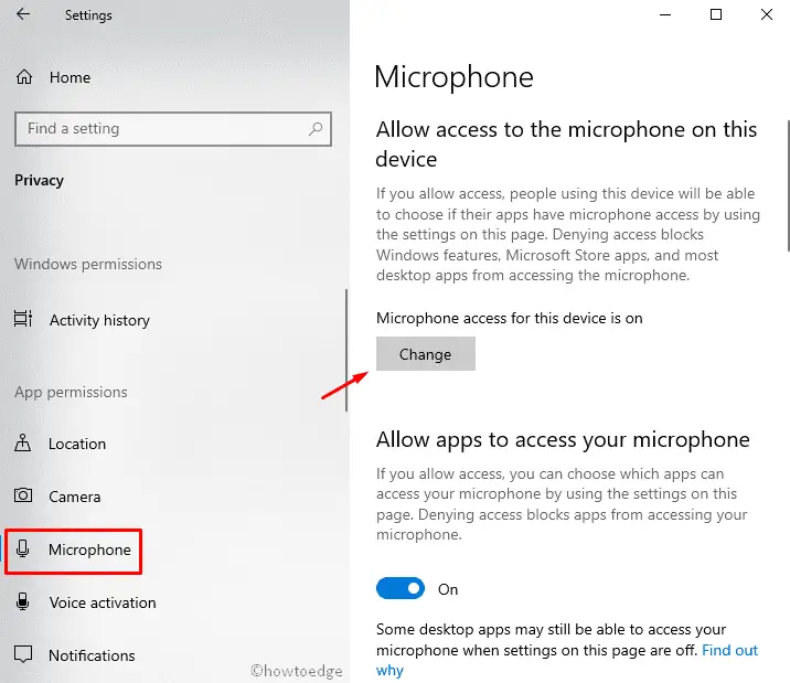 Microphone Advanced settings