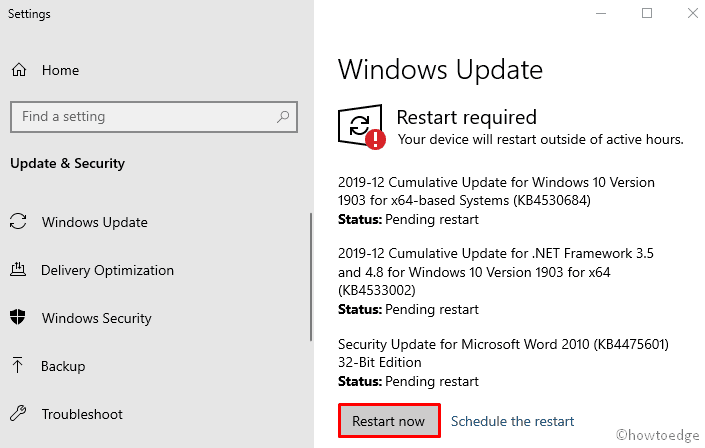 microsoft edge update computer restart problem