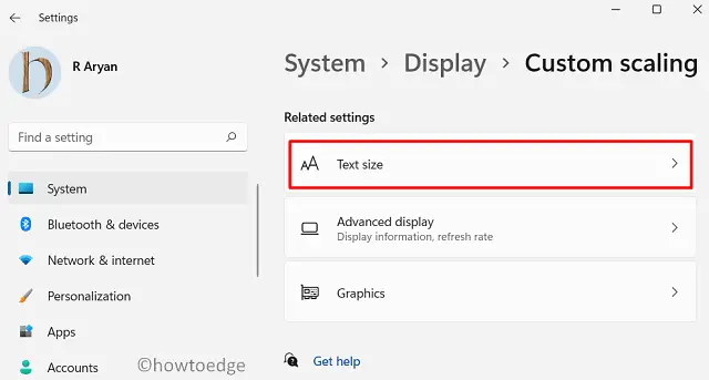 Изменить размер текста в Windows 11 - настраиваемое масштабирование