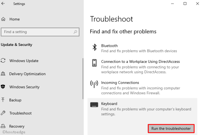 Hardware and Devices Troubleshooter using Settings