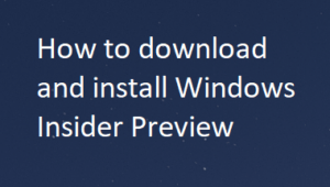 install Windows Insider Preview