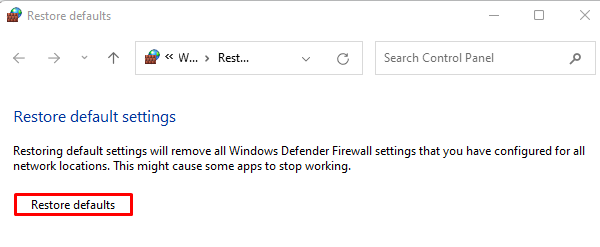 Restore Windows 11 Firewall Settings to Default