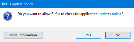 Проверяйте обновления онлайн - Rufus