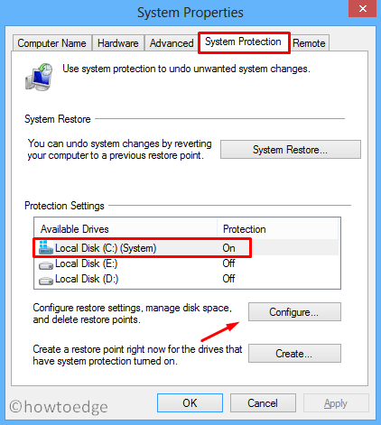 remove system restore point remove system restore point