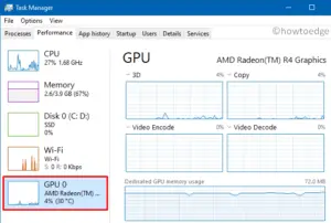 GPU temperature in Windows 10