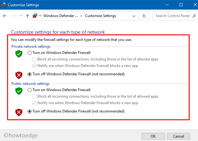 WindowsDefenderファイアウォール-オフにする