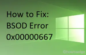 Fix BSOD Error 0x00000667