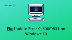 fix Update error 0x800f0831