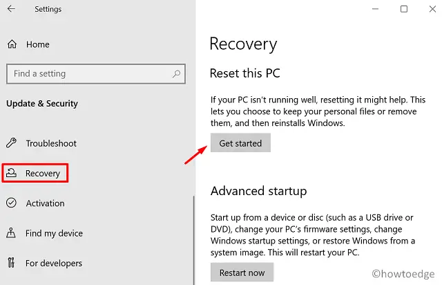 Update Error Code 0x800F0825 - Recovery