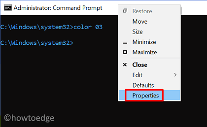 Open Console Properties