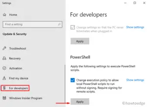 How to Run PowerShell Scripts Locally without signing in Windows 10