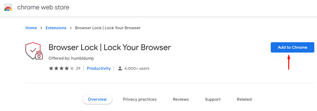 Защита паролем Google Chrome - Добавить в Chrome