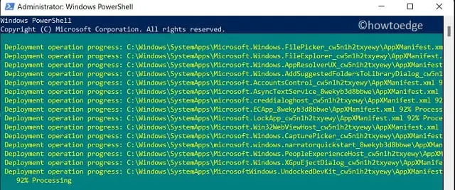 Ошибка 0x87e0000d - Запустите сценарий для переустановки WS