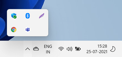 Защитник Windows - стрелка вверх