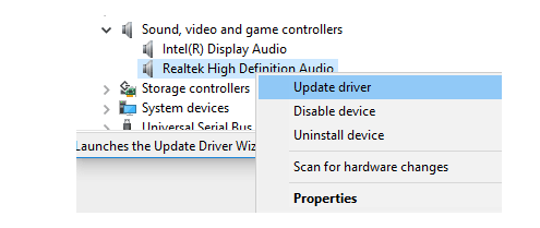 Исправить ошибку Realtek High Definition Audio OxC0000374
