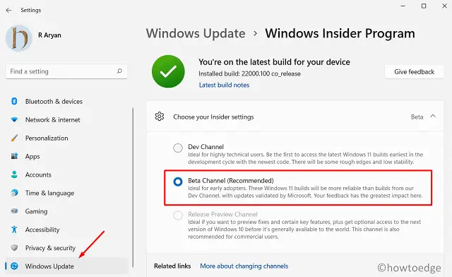 Stop getting Windows 11 Inisider Builds