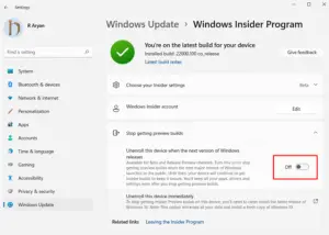 How to Change Windows 11 insider Channel to Beta from Dev