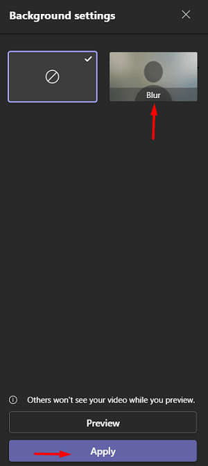 Размытие фона во время встречи - скрыть размытие