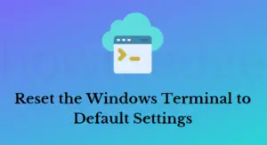 Reset the Windows Terminal to Default Settings