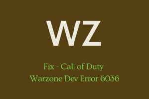 Fix - Call of Duty Warzone Dev Error 6036