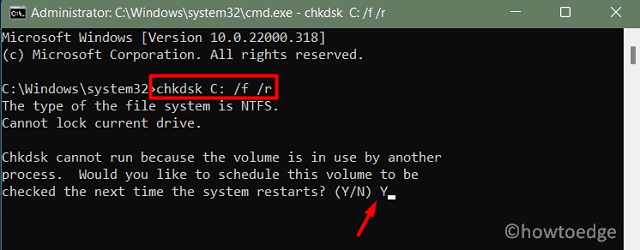CHKDSK Windows 11 - Backup Error 0x81000033