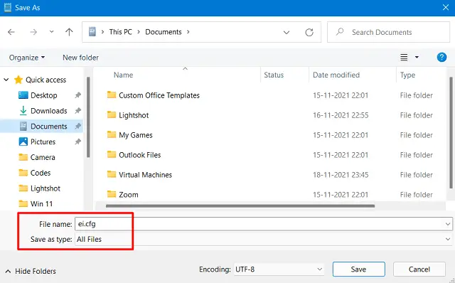 Create EICFG File and Use It 