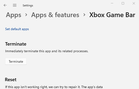 Отключить игровую панель Xbox