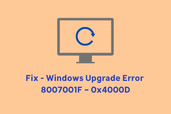 Исправлено - Ошибка обновления Windows 8007001F - 0x4000D