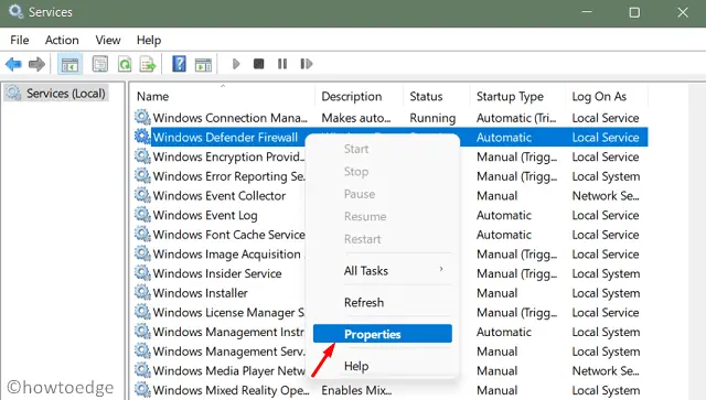 Свойства брандмауэра Защитника Windows