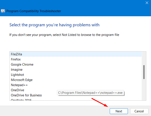 Выберите программу для устранения неполадок