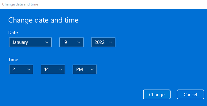Windows10で日付と時刻を変更する