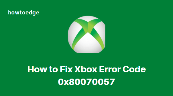 80070057 код ошибки xbox