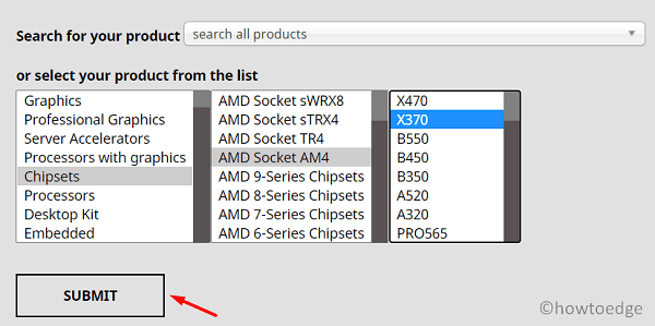 Seleziona il tuo prodotto AMD diverso dalla grafica