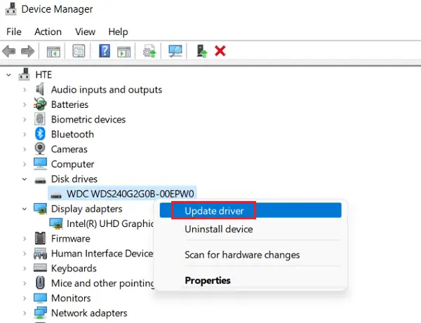 обновить драйверы дисков