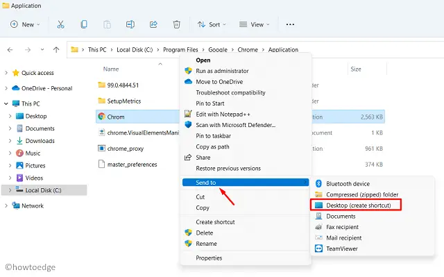 Google Chrome перестал работать - Создать ярлык на рабочем столе