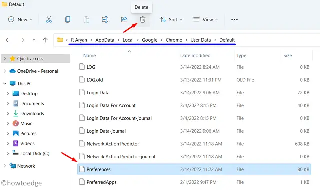 Google Chrome перестал работать - Удалить настройки