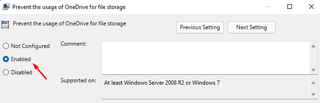 Отключить синхронизацию файлов OneDrive